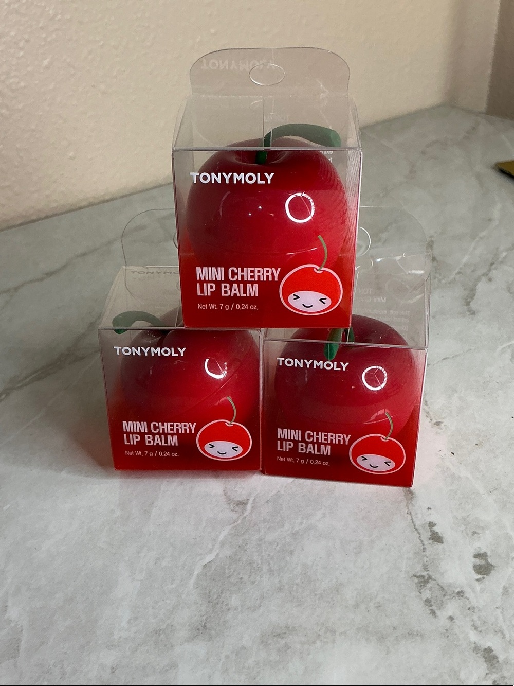 TONYMOLY Mini Cherry Lip Balm - Red (1) Piece.